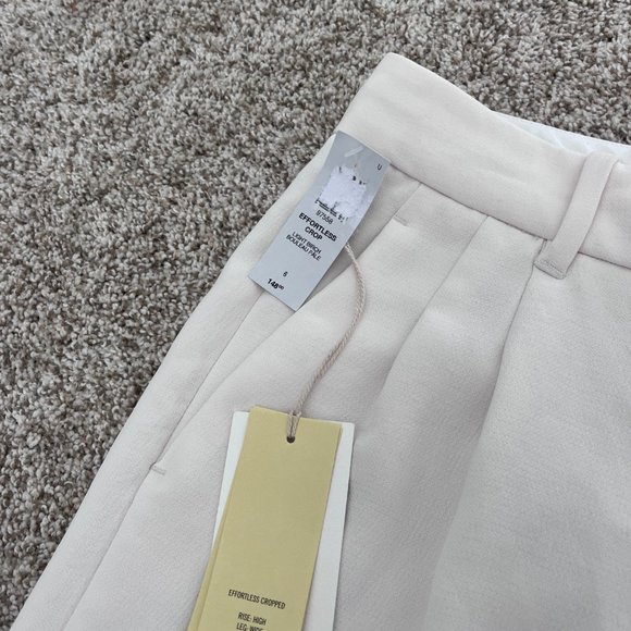 NWT Aritzia Wilfred Effortless Cropped Pant, light birch, sz 6 - Picture 4 of 7